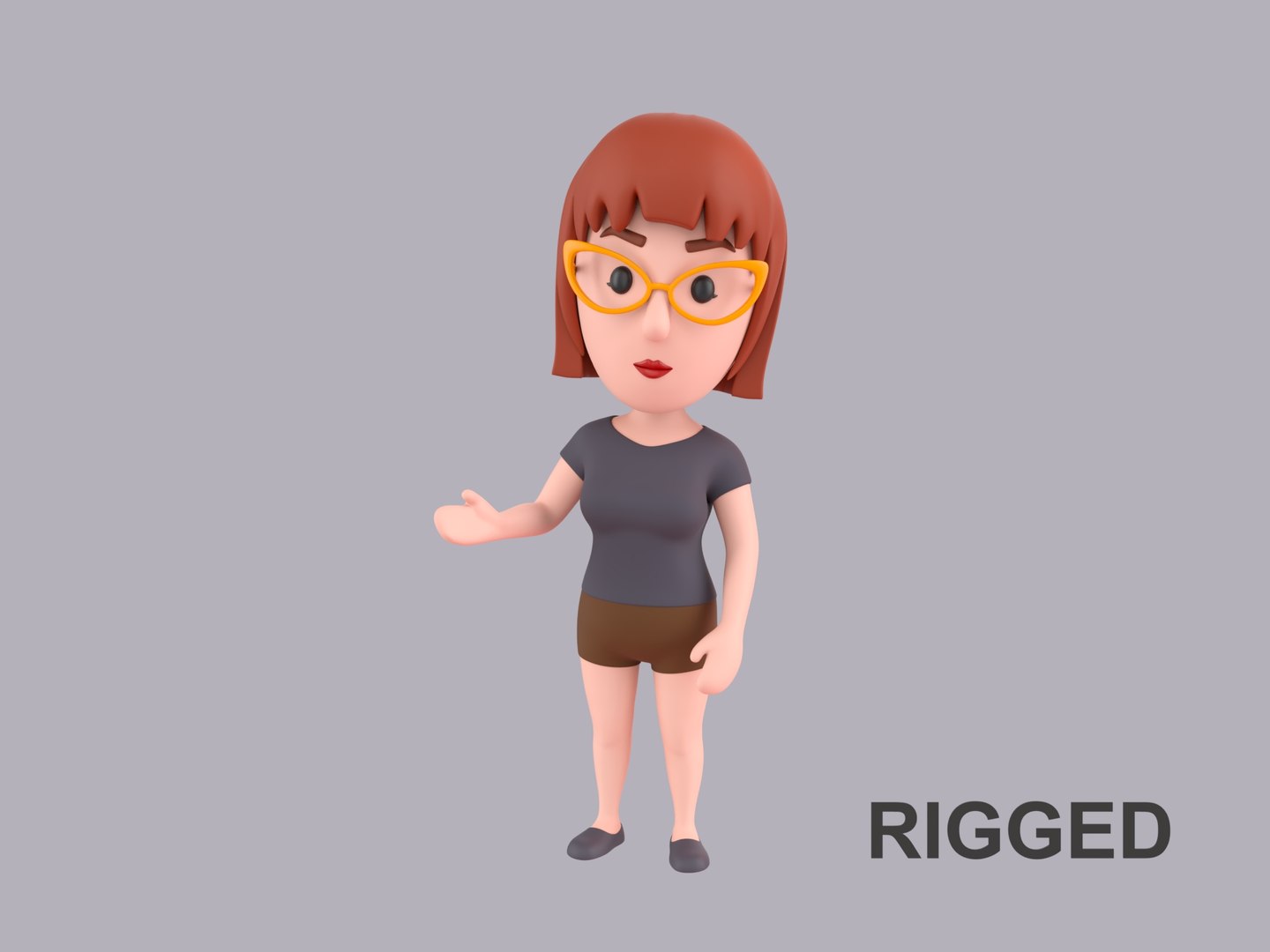 Cartoon Female Character Rigged 114 Model - TurboSquid 2383493