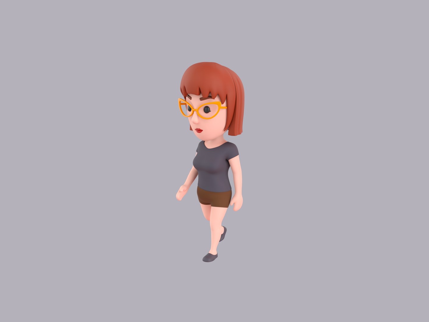 Cartoon Female Character Rigged 114 Model - TurboSquid 2383493