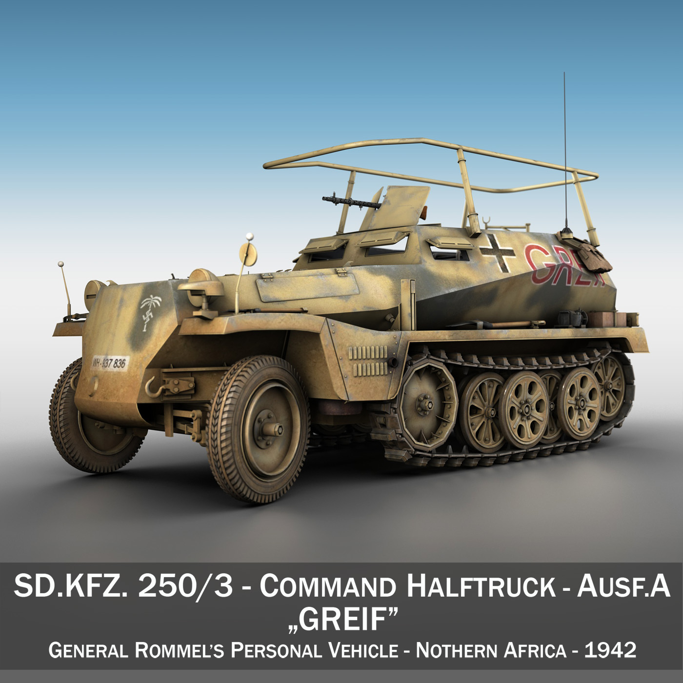 3d 3ds sd kfz 250 3