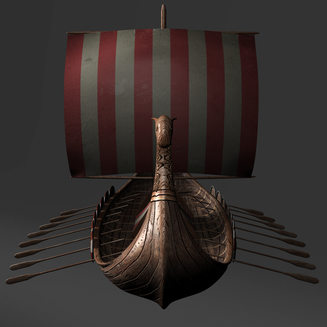 ship viking longship 3d model