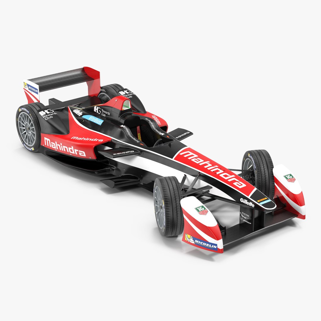 Formula E Race Car Mahindra Rigged 3D Model 3D model preview