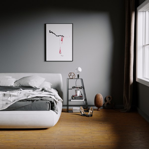 3D Best Bedroom scene 01-C4D-Vray