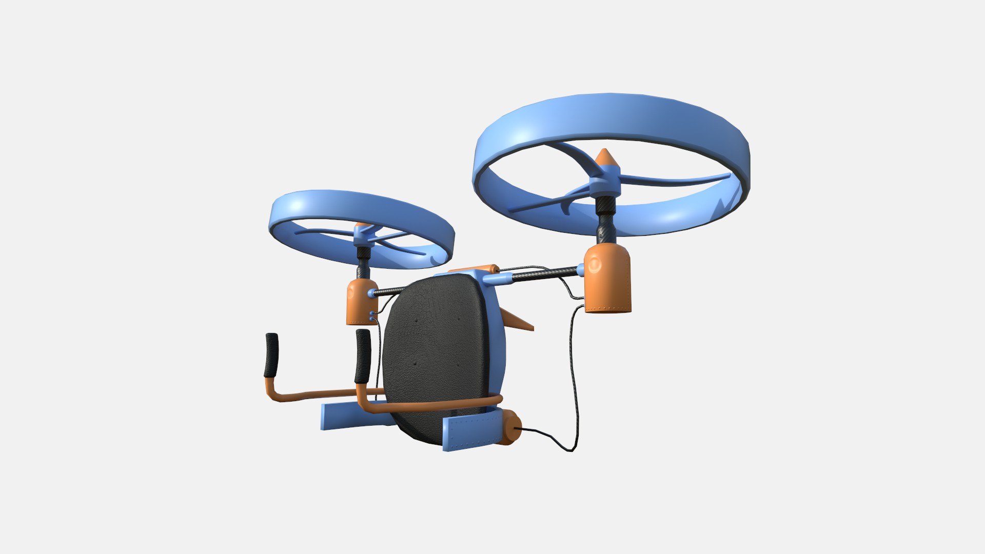 3D Jetpack Electric B09 Blue Orange - SciFi Character Design Model ...