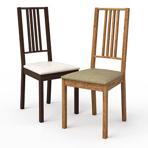 3d model borje dark wood dining chair