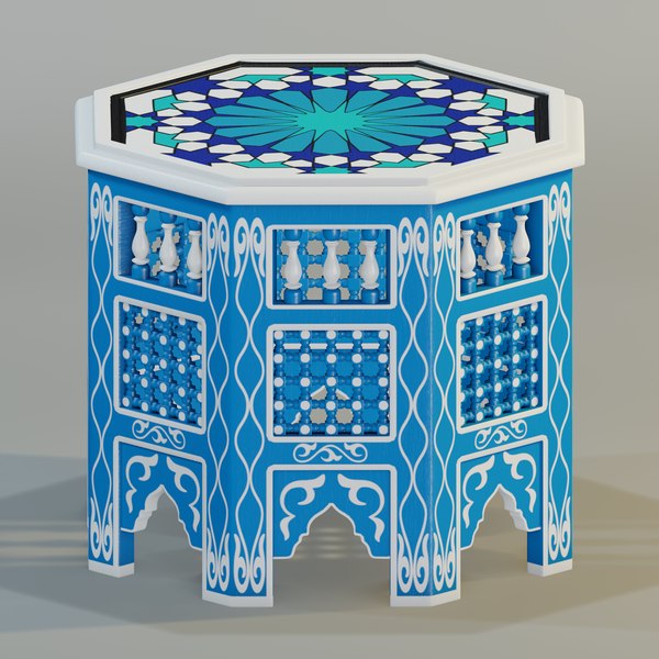 小さめサイズですモロッコ　サイドテーブル　青