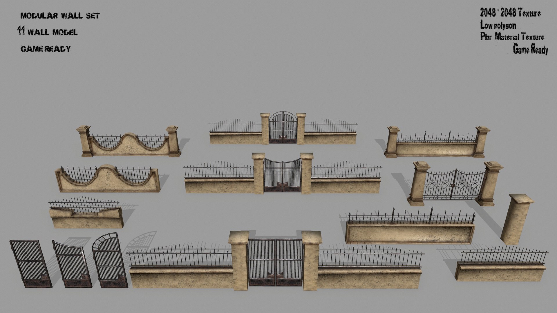 Gate Wall 3D Model - TurboSquid 1342251