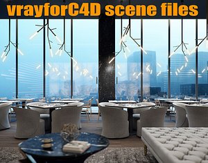 VRayforC4D Scene files - Luxury Restaurant Scene