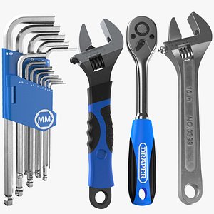 3D Detailed Wrenches Collection