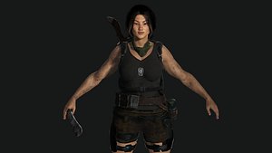 AAA 3D REALISTIC FEMALE CHARACTER -ASIAN SURVIVOR APOCALYPTIC 6 3D model