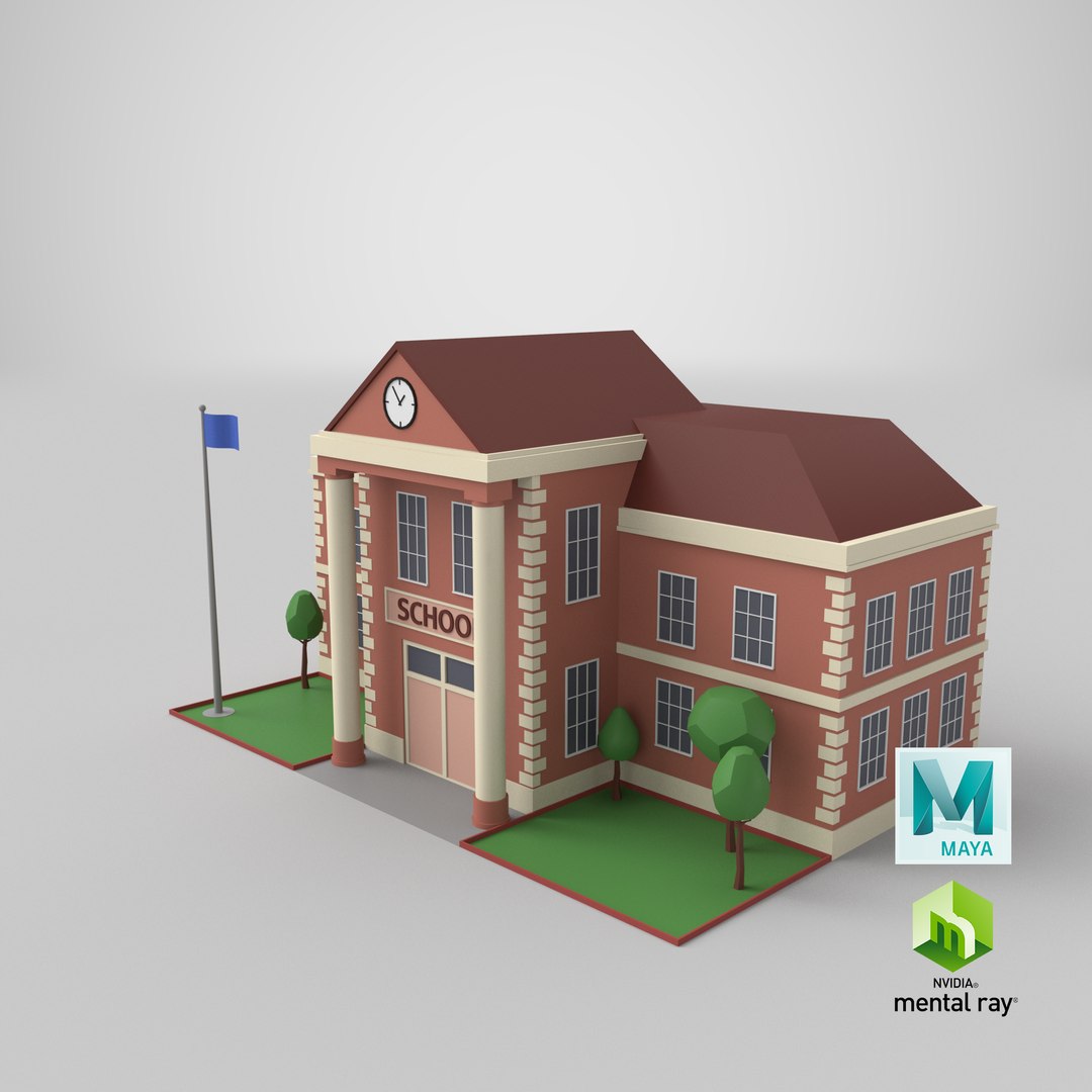 Low Poly Cartoon School Building 3D https://p.turbosquid.com/ts-thumb/Uc/VAmHt9/H3/stemcell_maya_mental_ray_render/png/1664376834/1920x1080/fit_q87/7b3235f5fbbb8d776233d7d4ce834959c52bd55e/stemcell_maya_mental_ray_render.jpg
