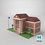 Low Poly Cartoon School Building