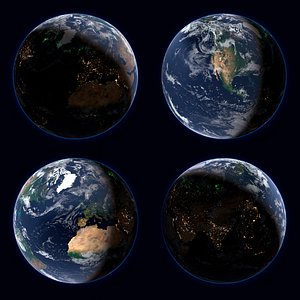 Earth Horizon with Polar Lights Volumetric Animated For Blender 3D model
