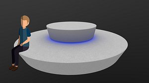 Modern Bench 3D Model AR VR PBR WebGL