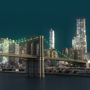 Manhattan Lower Part04 Night Low Poly
