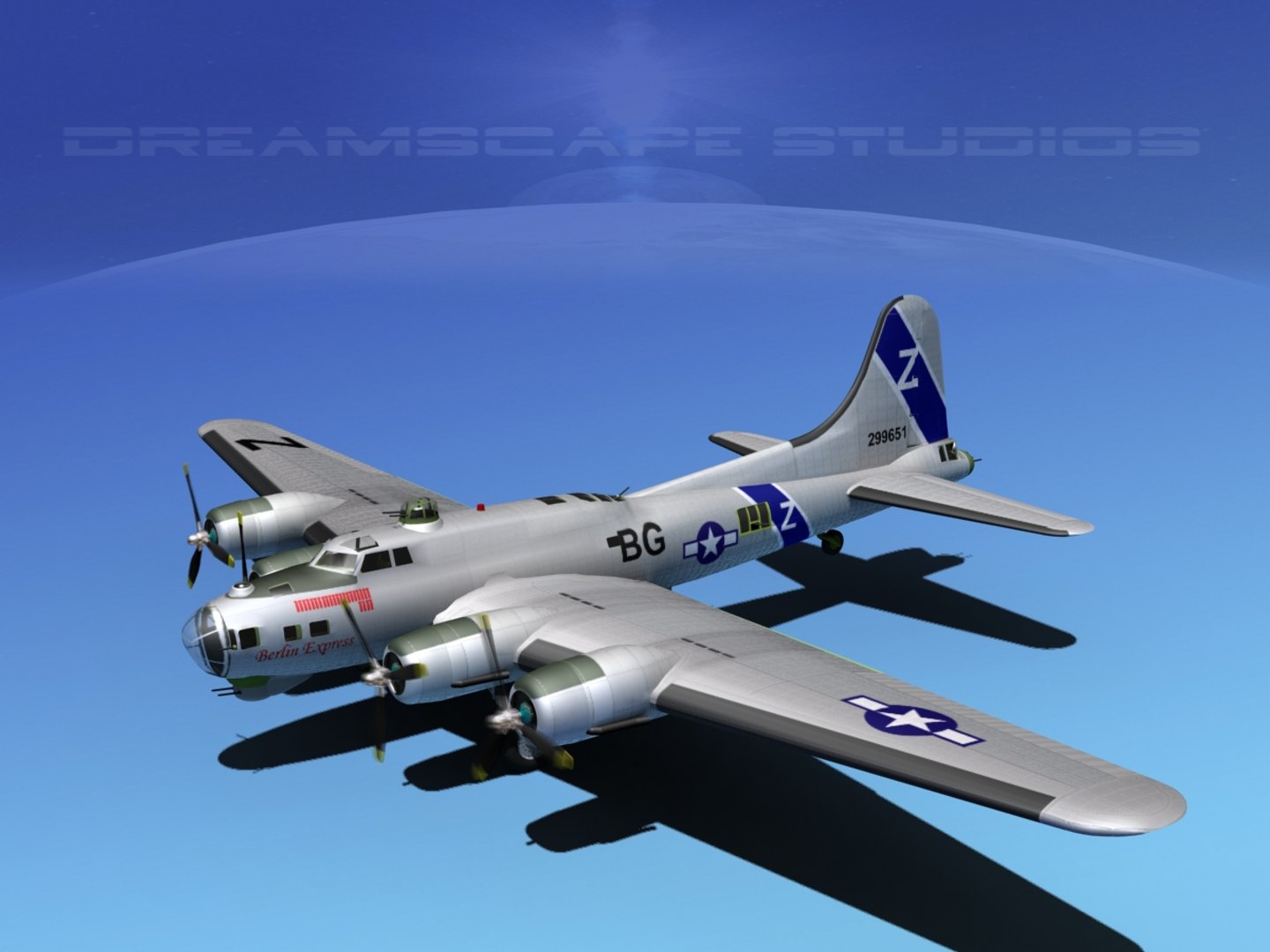 B-17 Boeing Flying Fortress 3d 3ds