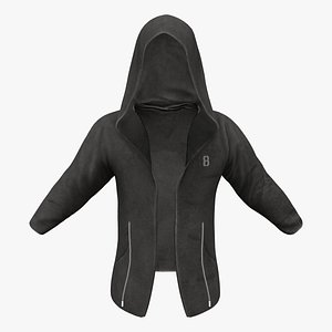 Men Vintage Casual Long Sleeved Hoodie Jacket 3D model