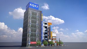 3D model Japanese Streetscape Akihabara 0002