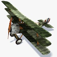 Sopwith Triplane Low Poly