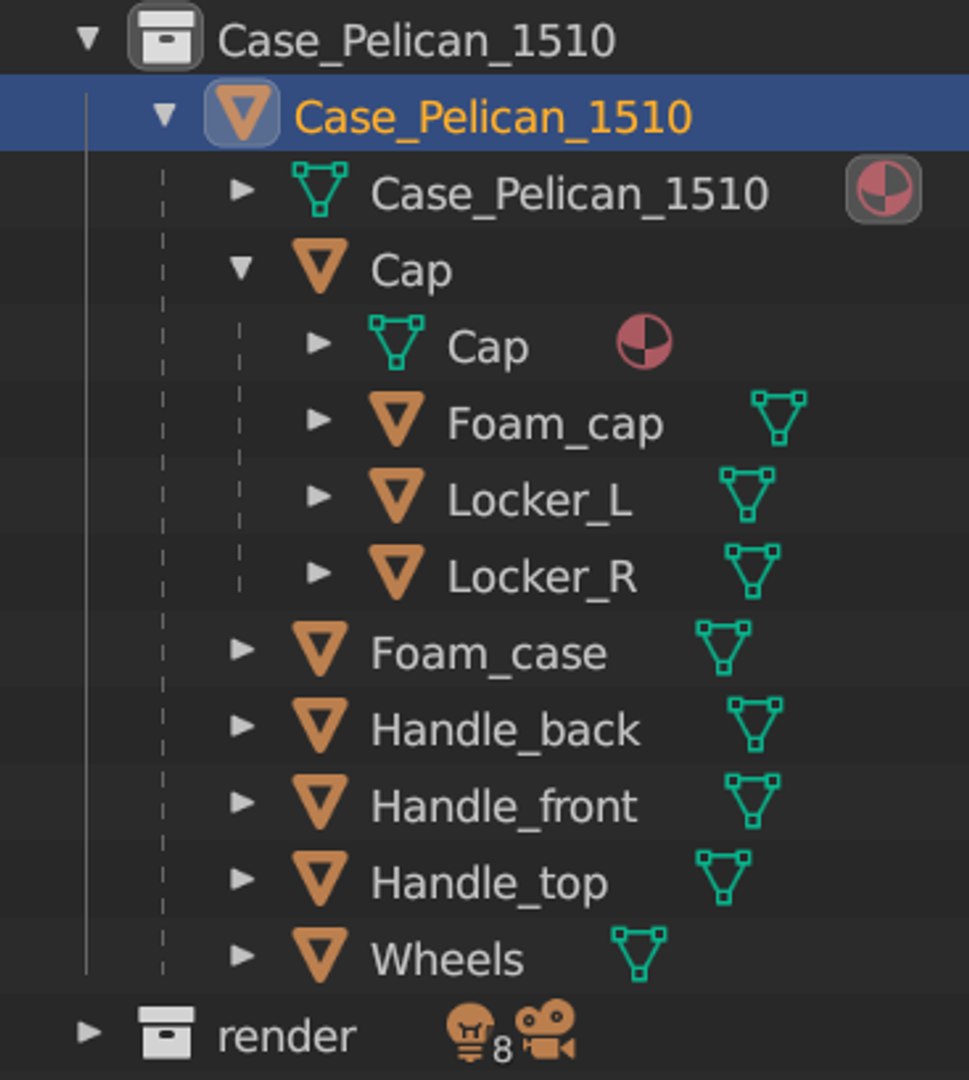 3D Pelican Case 1510 with foam Black lowpoly https://p.turbosquid.com/ts-thumb/Uc/r5Zs34/ZK/casepelican1510hierarhy/png/1685307157/1920x1080/fit_q87/1771690ee5075af415ca57de19b2cde07d29300a/casepelican1510hierarhy.jpg