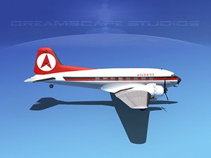 dc-3 douglas 3d model
