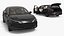 3D Four-Door Liftback Hybrid Black Rigged model