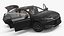 3D Four-Door Liftback Hybrid Black Rigged model