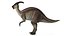 3D Parasaurolophus Dinosaur Rigged