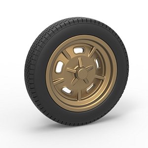 3D model Front wheel of old school dragster Version 3 Scale 1 to 25