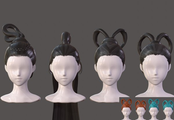 girl hair 3D model