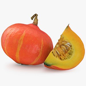 3D Whole Slice Pumpkin model
