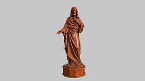 3D jesus wooden statue model