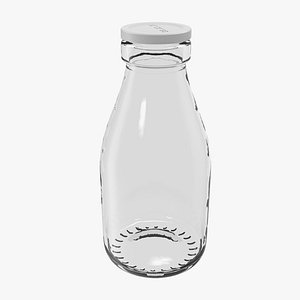 milk glass pint bottle 3d model