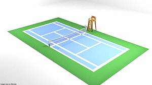 3D model court tennis