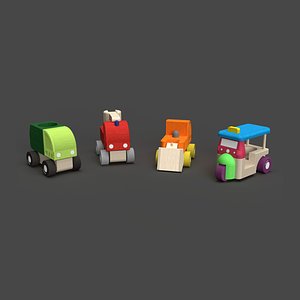 3D wooden vehicles toys