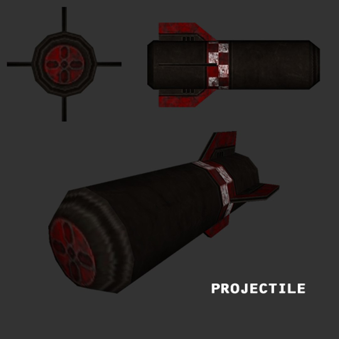 free obj model scifi rocket launcher weapon
