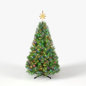 3D Christmas Tree with Multicolor Animated Lights - 5 feet