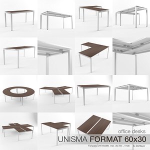 3d model office desks unisma format