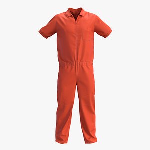 Prison Overalls Short Sleeved 3D model