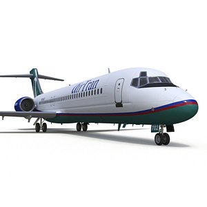 3D Air Transat Livery Boeing 717-200 Rigged for Cinema 4D model