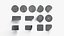 White Stickers Set - 13 adhesive round and square sticky labels