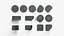 White Stickers Set - 13 adhesive round and square sticky labels