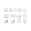 White Stickers Set - 13 adhesive round and square sticky labels