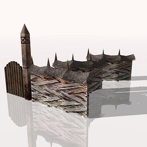 3d medieval fence model