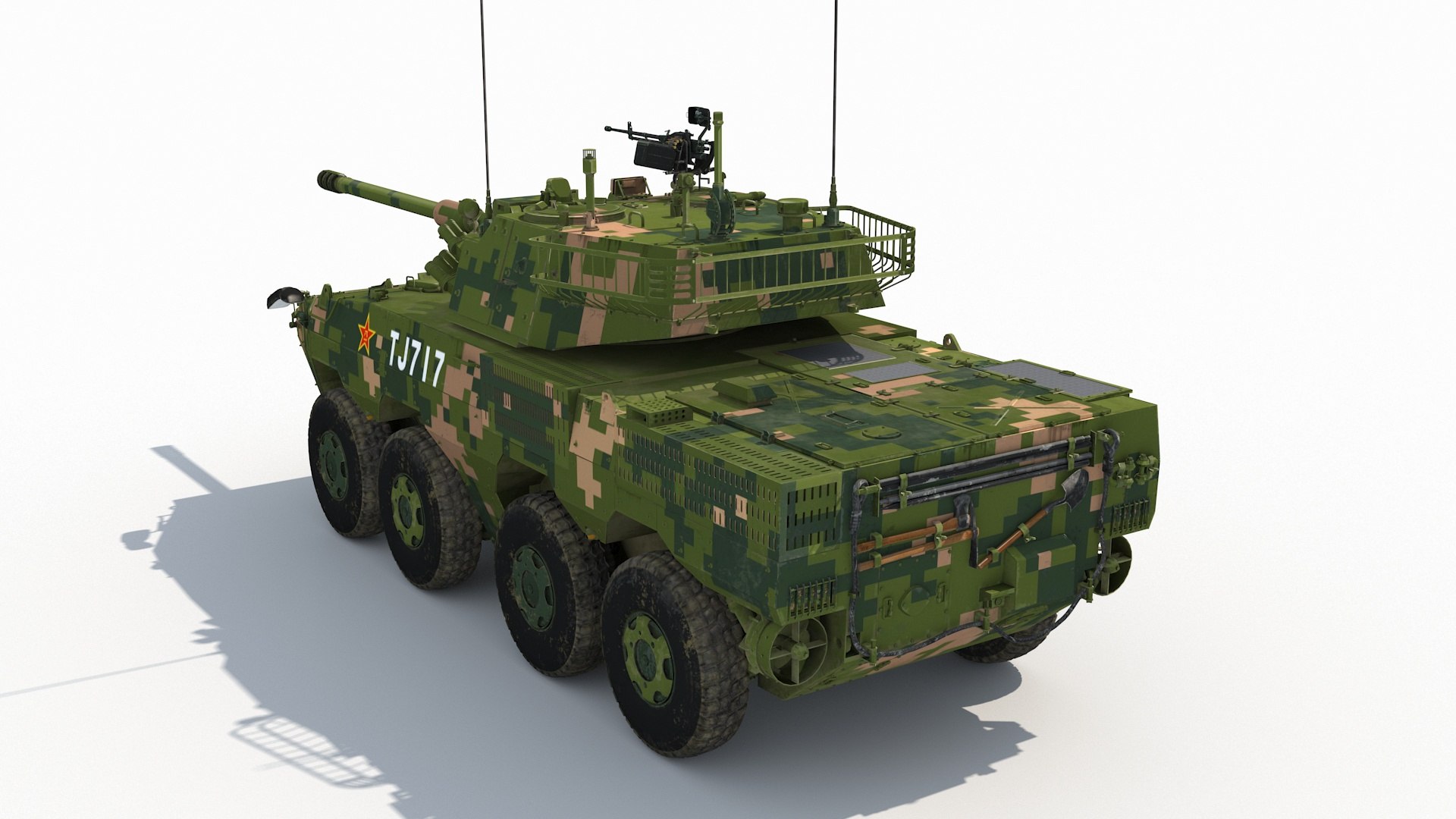 3D ZTL 11 Wheeled Armored Assault Vehicle - TurboSquid 2411494