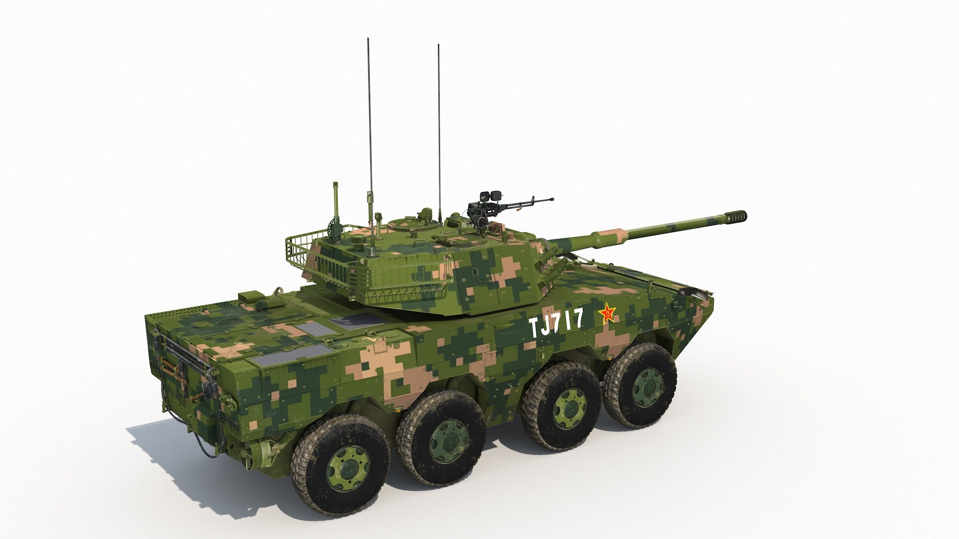 3D ZTL 11 Wheeled Armored Assault Vehicle - TurboSquid 2411494