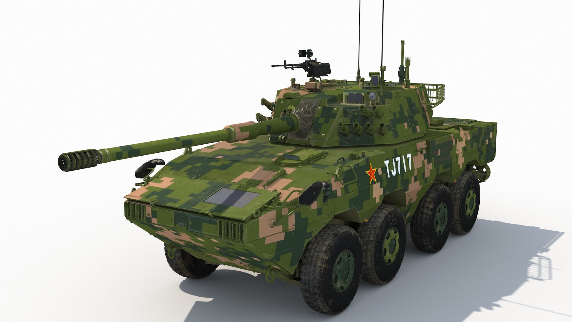 3D ZTL 11 Wheeled Armored Assault Vehicle - TurboSquid 2411494