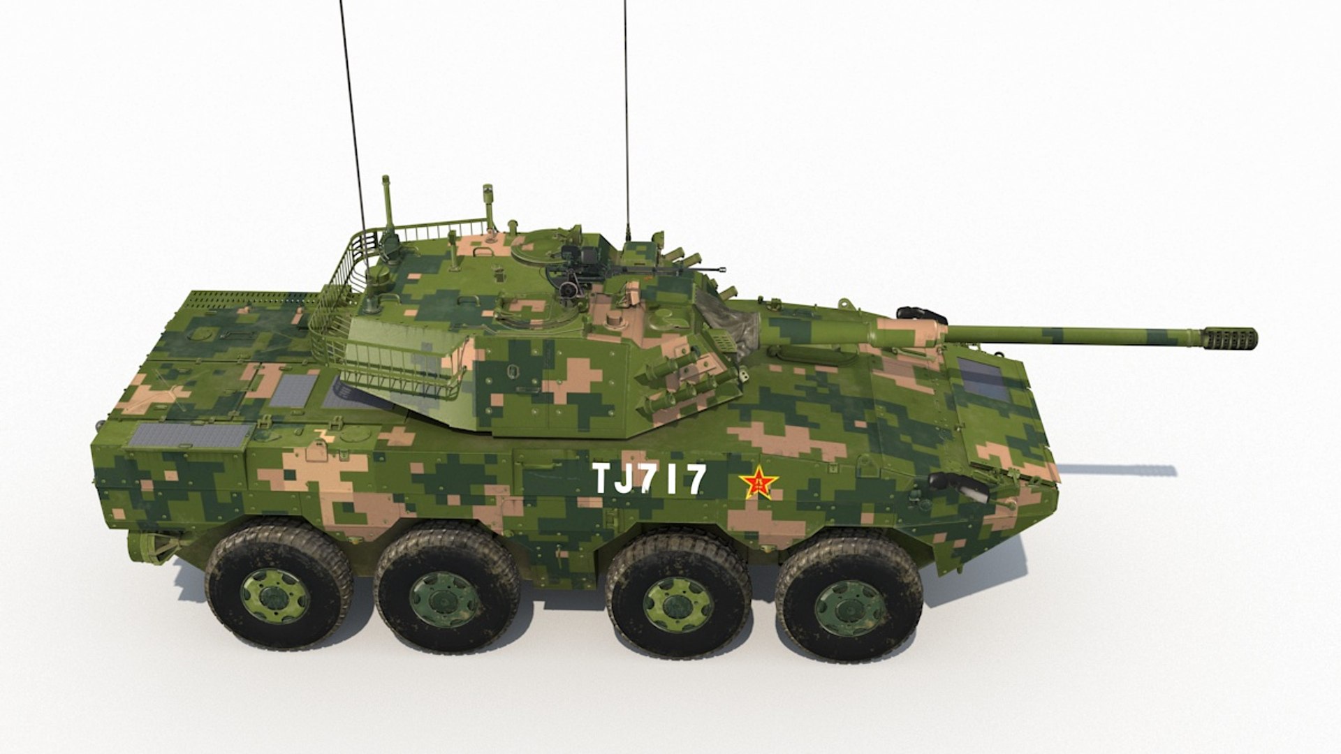 3D ZTL 11 Wheeled Armored Assault Vehicle - TurboSquid 2411494