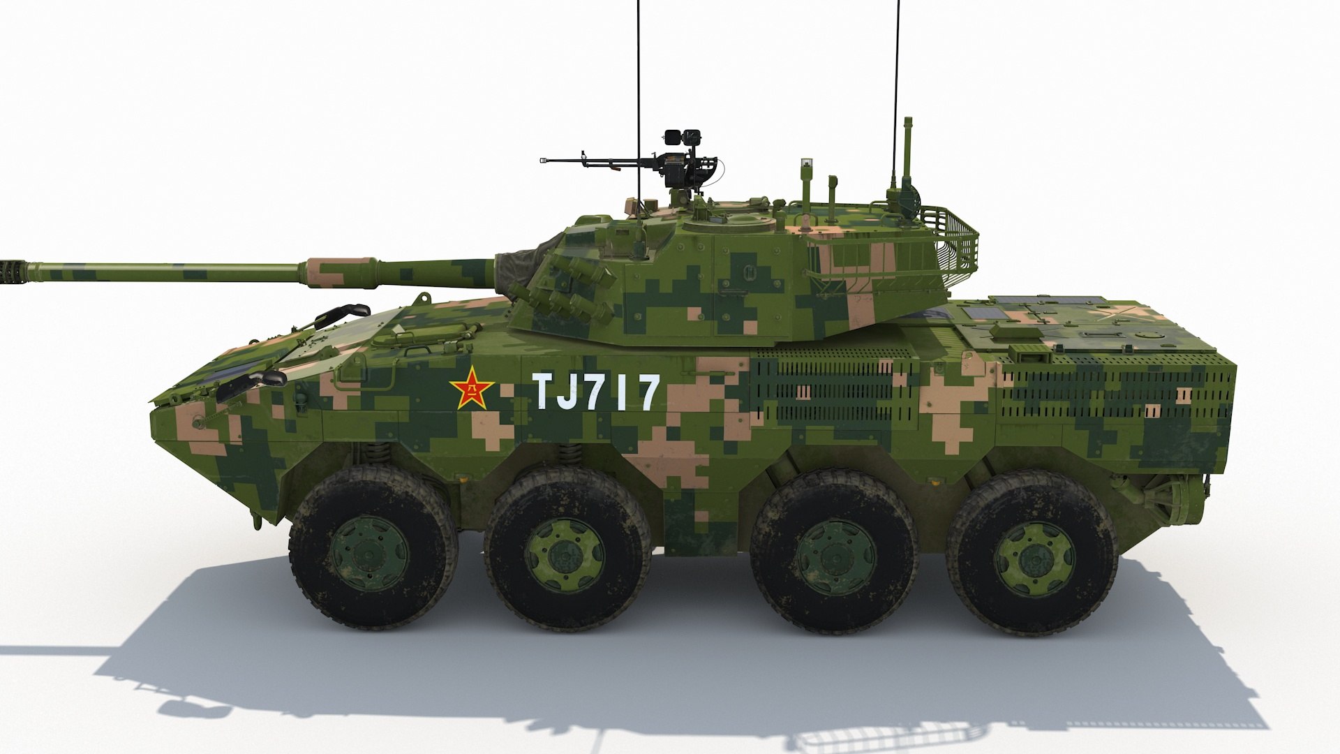 3D ZTL 11 Wheeled Armored Assault Vehicle - TurboSquid 2411494