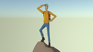 hiker character 3D model