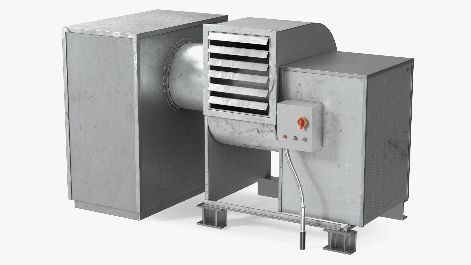Industrial Fan Unit 3D model for industrial visualization, technical presentation, simulation, product rendering, and animation